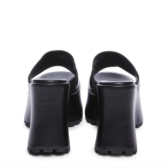 Black Platform Wedge Sandals - Picture 3 of 3